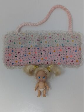 Tyco Quints Doll with Sleeping Bag Pink Heart Patterned